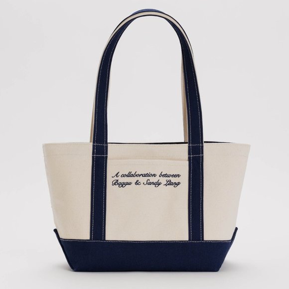 BAGGU x Sandy Liang - Small Heavyweight Canvas Tote - Navy - Picture 3 of 6